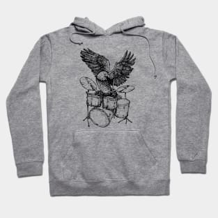 SEEMBO Eagle Playing Drums Musician Drummer Drumming Band Hoodie